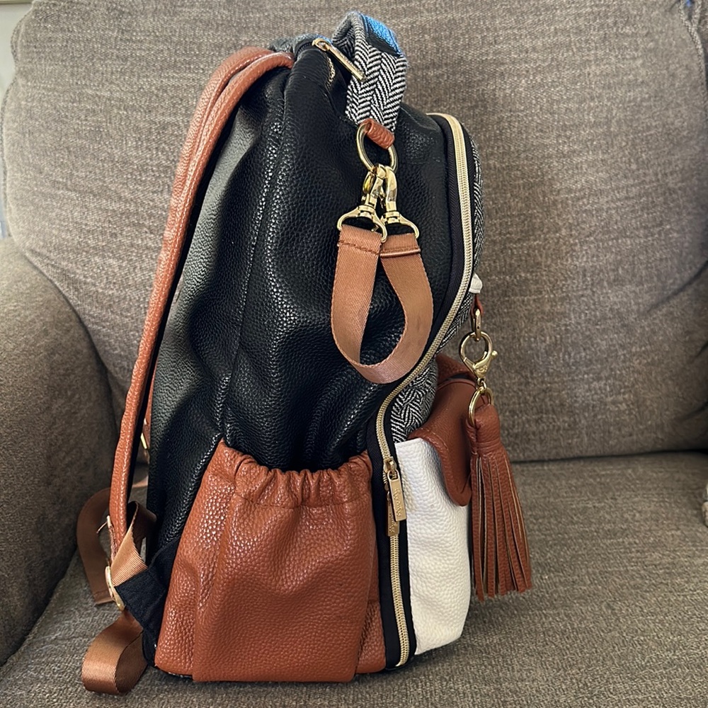 Itzy Ritzy Diaper Backpack - Coffee & Cream - Picture 3 of 14
